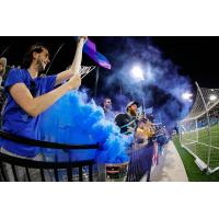 Colorado Springs Switchbacks FC fans cheer on the team vs. Louisville City FC