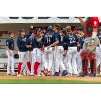 St. Cloud Rox greet Kyle Jackson following his home run