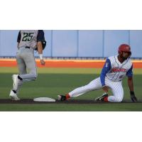 Green Bay Rockers outfielder Kendal Ewell after sliding