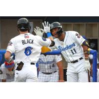 Biloxi Shuckers' Tyler Black and Jackson Chourio on game night