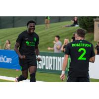 Lexington SC celebrates following a goal