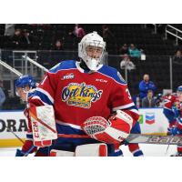 Goaltender Jake Pilon with the Edmonton Oil Kings