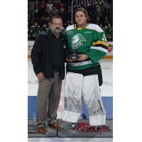 Peterborough Petes President Dave Lorentz and London Knights' Michael Simpson