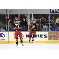 Grand Rapids Griffins' Simon Edvinsson celebrates win