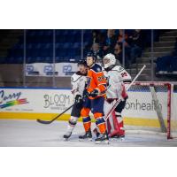 Worcester Railers forward Riley Piercey vs. the Adirondack Thunder