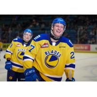 Saskatoon Blades' Easton Armstrong on game night