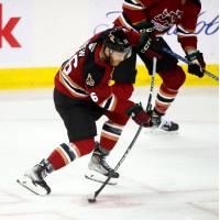 Tucson Roadrunners' Hunter Drew in action