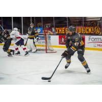 Defenceman Kayden Sadhra-Kang with the Brandon Wheat Kings