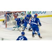 Wichita Thunder's Magnus Chrona, Gannon Laroque, and Dillon Boucher in action