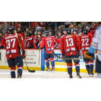 South Carolina Stingrays' Jon McDonald, Jackson Leppard, Kameron Kielly, and Ian Mackey on game night