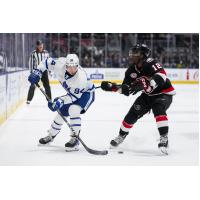 Belleville Senators left wing Bokondji Imama (right) vs. the Toronto Marlies