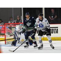 Wenatchee Wild defenseman Ashton Cumby (right)