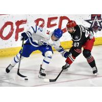 Allen Americans left wing Hank Crone (right) vs. the Wichita Thunder