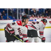 Rapid City Rush's Kenton Helgesen and Alex Aleardi on game night