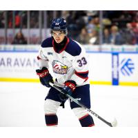 Forward Aiden Young with the Saginaw Spirit