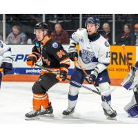 Worcester Railers forward Jake Pivonka (right)