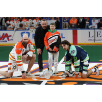 Steve Priolo of the Buffalo Bandits and Jeff Teat of the New York Riptide