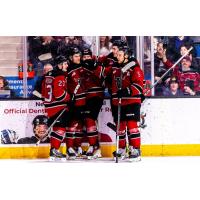 Red Deer Rebels gather following a goal