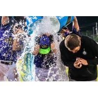 Biloxi Shuckers' Mike Boeve celebrates win