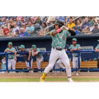 Biloxi Shuckers' Carlos Rodriguez at bat