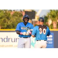 Pensacola Blue Wahoos first baseman Lazaro Alonso