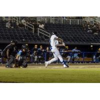 Biloxi Shuckers' Connor Scott at bat