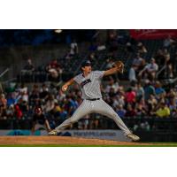 Somerset Patriots' Zach Messinger in action