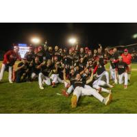 Winnipeg Goldeyes celebrate the West Division Championship