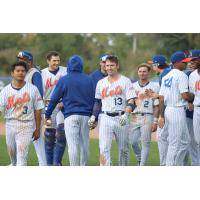 Syracuse Mets, with Luke Ritter (#13) in the middle, walk off with a win