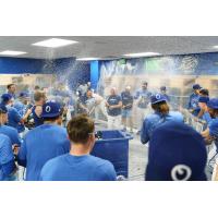 Omaha Storm Chasers celebrate after winning the International League Championship