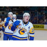 Saskatoon Blades left wing Rowan Calvert