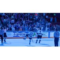 Wichita Thunder play to the crowd after a goal