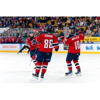 Kitchener Rangers gather on the ice