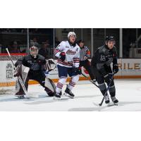 Peterborough Petes goaltender Zach Bowen and defenseman Matthew Jenken