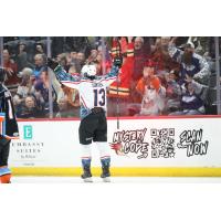 Tucson Roadrunners right wing Egor Sokolov reacts following a goal