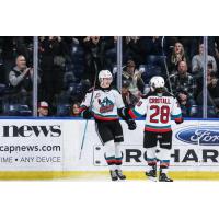 Jakub Stancl and Andrew Cristall of the Kelowna Rockets