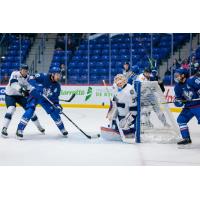 Worcester Railers goaltender Henrik Tikkanen vs. the Trois-Rivières Lions