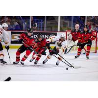 Vancouver Giants forward Aaron Obobaifo with the puck