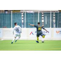 San Diego Sockers' Luiz Morales and Charlie Gonzalez in action