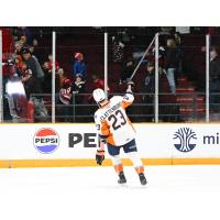 Flint Firebirds left wing Connor Clattenburg after scoring against the Ottawa 67's