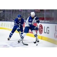 Syracuse Crunch defenseman Max Crozier vs. the Toronto Marlies