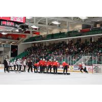 Belleville Senators acknowledge the young fans at open practice