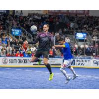 St. Louis Ambush forward Robert Kristo eyes the ball vs. the Kansas City Comets