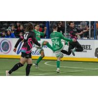 St. Louis Ambush fight for possession vs. the Dallas Sidekicks