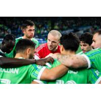 Sounders FC huddle