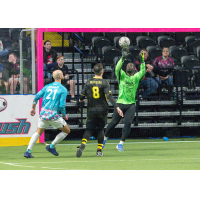 St. Louis Ambush defender Raphael Araujo watches a shot against the Milwaukee Wave