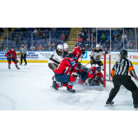 Springfield Thunderbirds look for a shot against the Hershey Bears