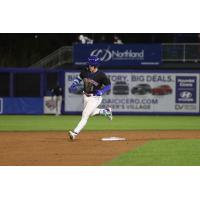 Drew Gilbert of the Syracuse Mets rounds the bases