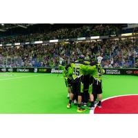 Saskatchewan Rush celebrate in front of their fans