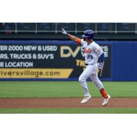 Jared Young of the Syracuse Mets rounds the bases